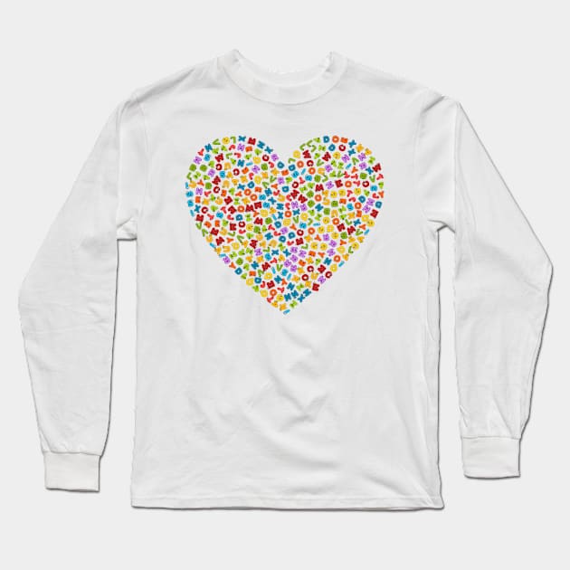 ABC Alphabet I Love You English Teacher Valentines Day Gift Long Sleeve T-Shirt by Goods-by-Jojo